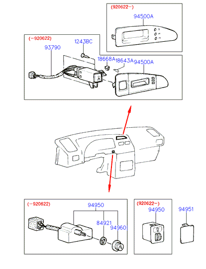 A/C SYSTEM - EVAPORATOR (-92MY)