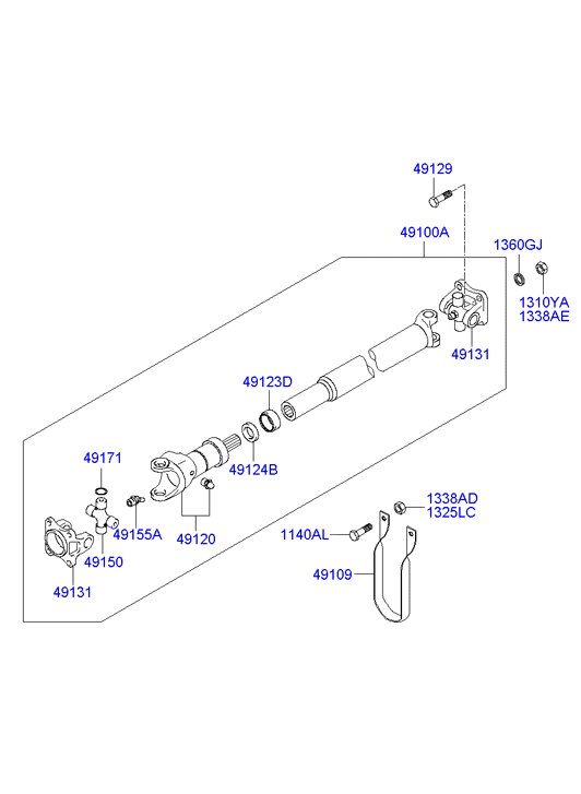 PROPELLER SHAFT (CENTER)