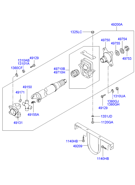 PROPELLER SHAFT (CENTER)