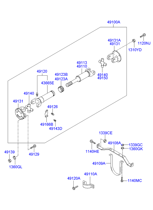 PROPELLER SHAFT (TANDEM)