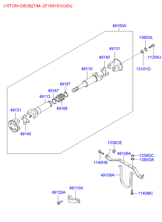 PROPELLER SHAFT (TANDEM)