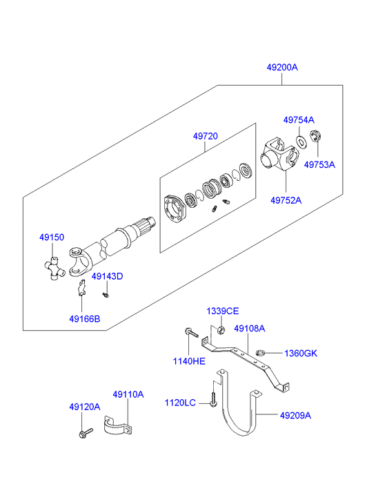 PROPELLER SHAFT (TANDEM)