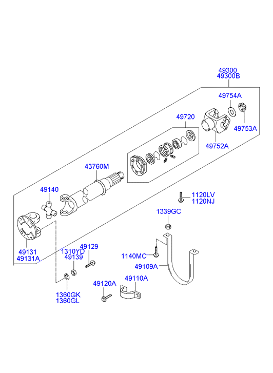 PROPELLER SHAFT (TANDEM)