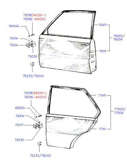 PANEL & FRAME ASSY - DOOR