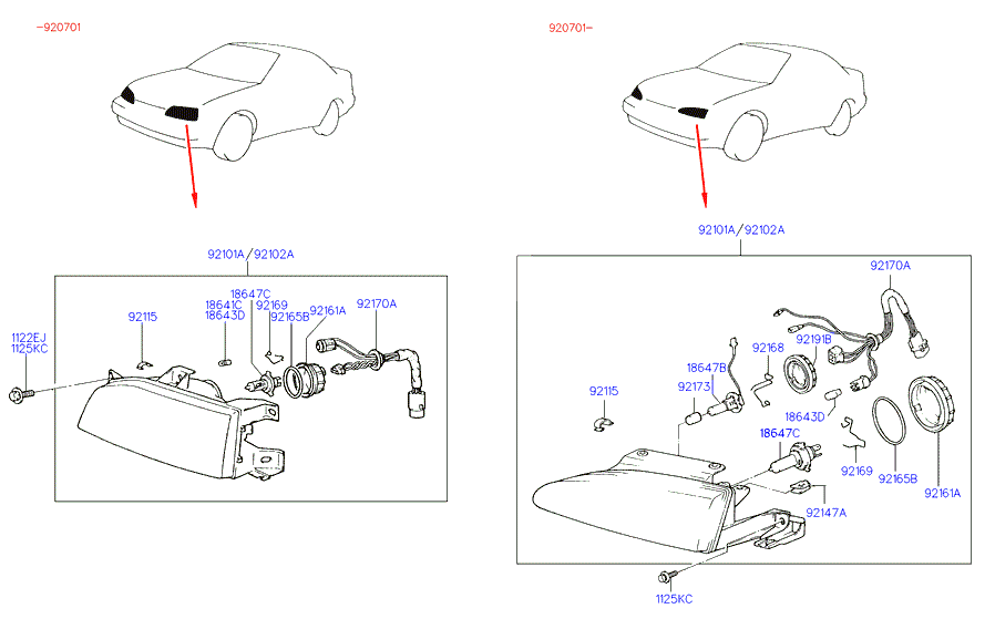 A/C SYSTEM - EVAPORATOR (-92MY)