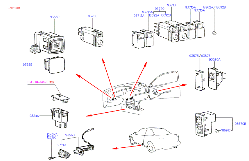 A/C SYSTEM - EVAPORATOR (-92MY)