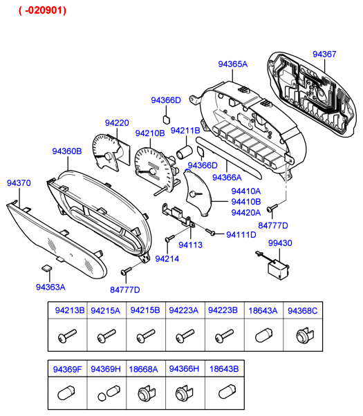 Каталог запчастей accent. Артикул 94180-25000. Hyundai-Kia 9436925000.