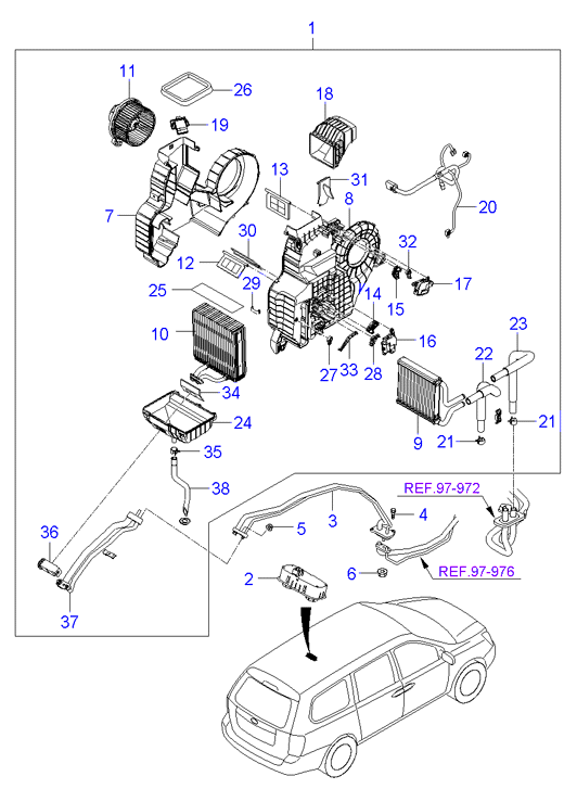 A/C SYSTEM - COOLER LINE, REAR