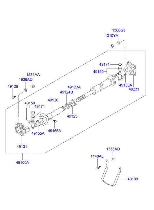 PROPELLER SHAFT (CENTER)