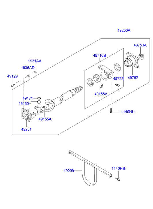 PROPELLER SHAFT (CENTER)