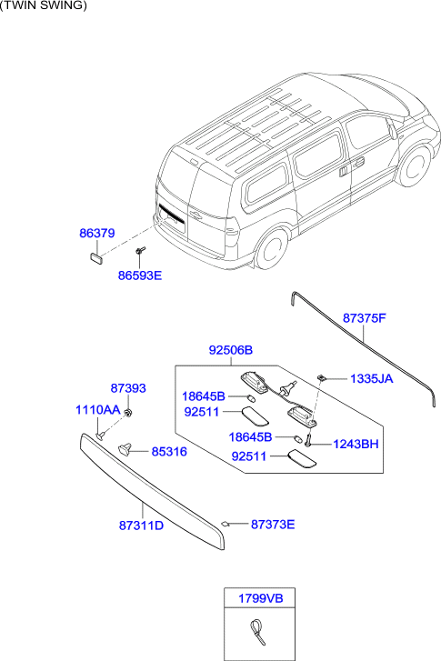 HARDWARE - REAR SEAT