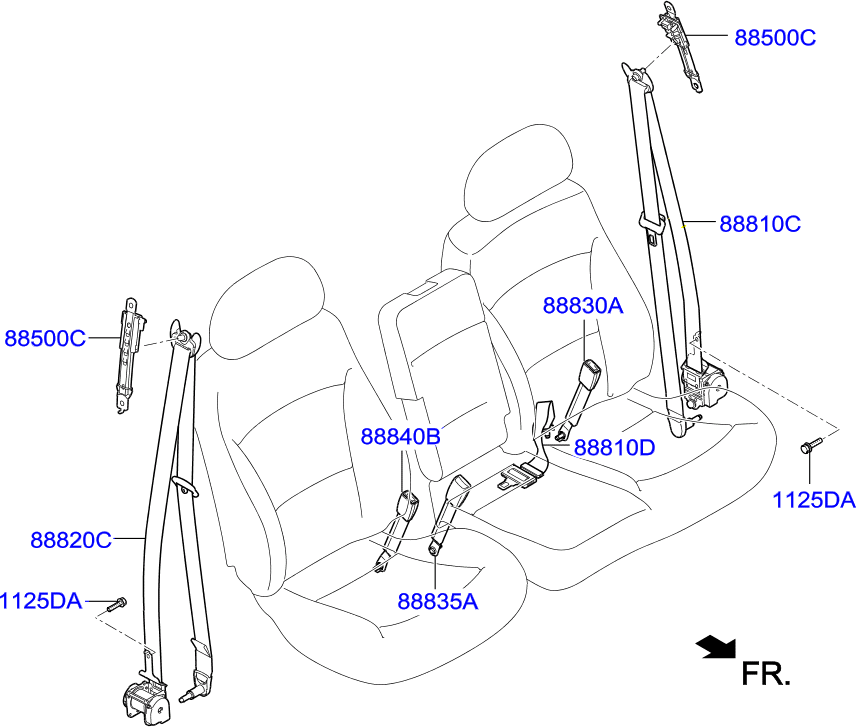 HARDWARE - REAR SEAT