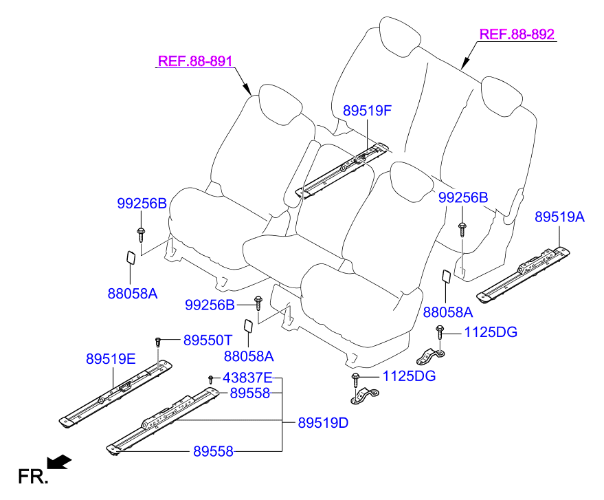 HARDWARE - REAR SEAT