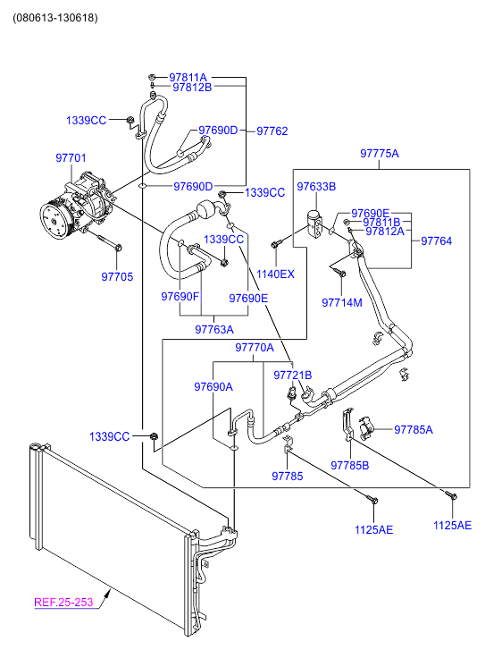 A/C SYSTEM - COOLER LINE, FRONT