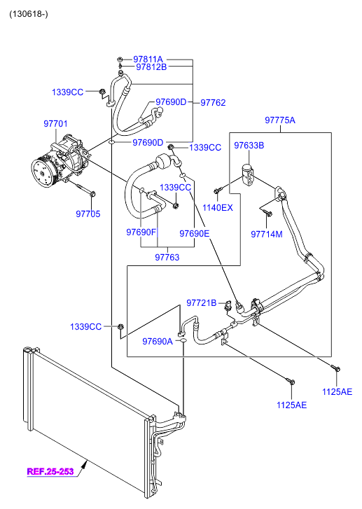 A/C SYSTEM - COOLER LINE, FRONT