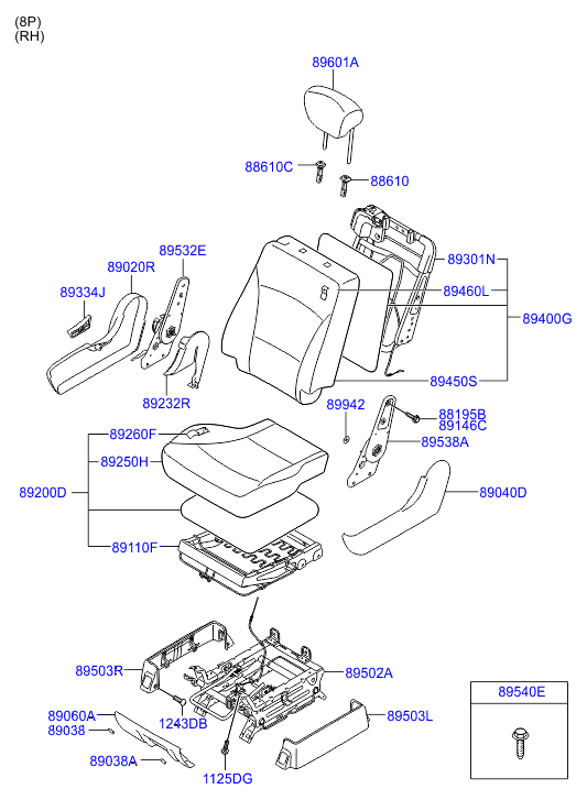 HARDWARE - REAR SEAT