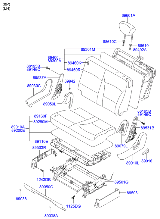 HARDWARE - REAR SEAT