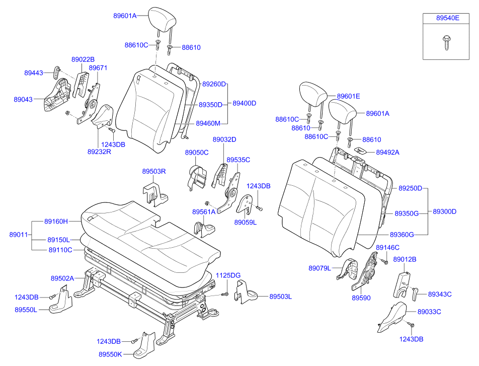 HARDWARE - REAR SEAT