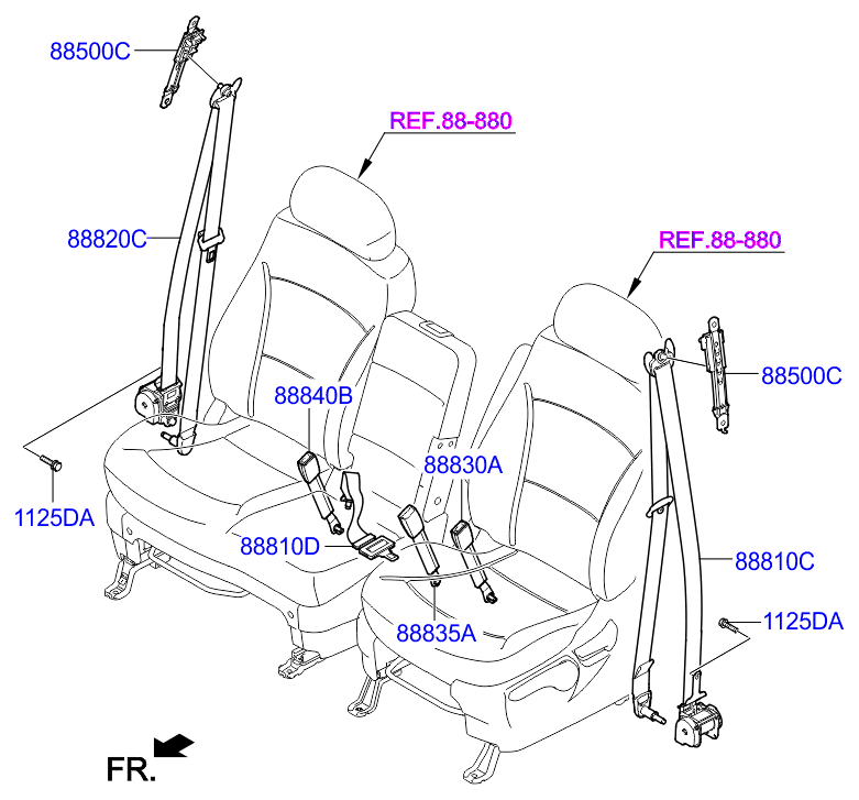 HARDWARE - REAR SEAT