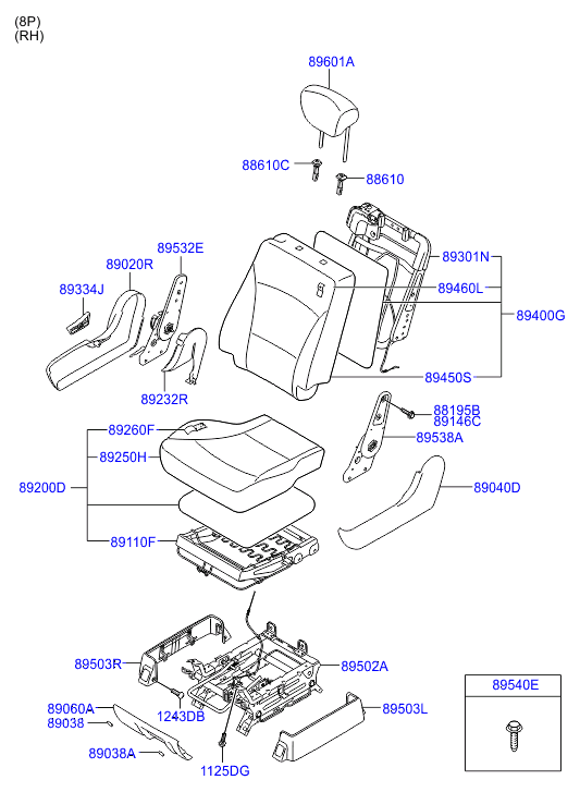 HARDWARE - REAR SEAT