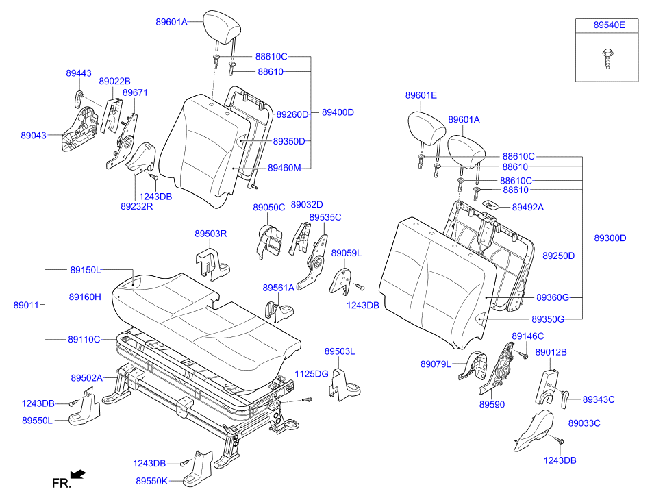 HARDWARE - REAR SEAT