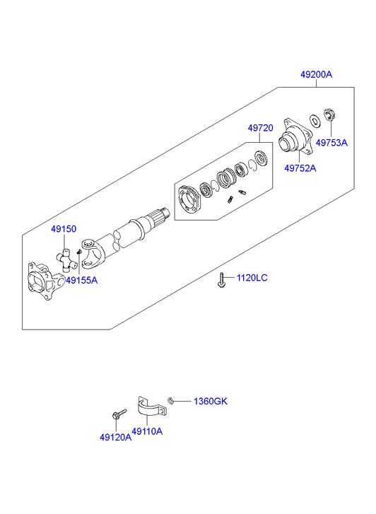 PROPELLER SHAFT (TANDEM)