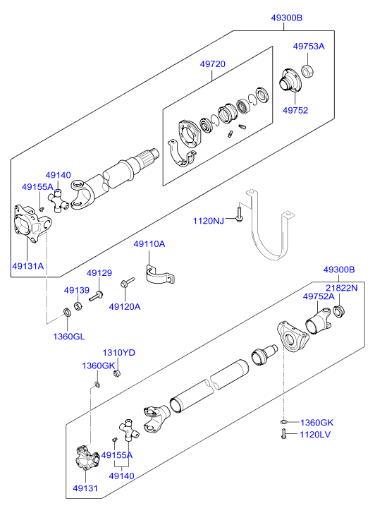 PROPELLER SHAFT (TANDEM)