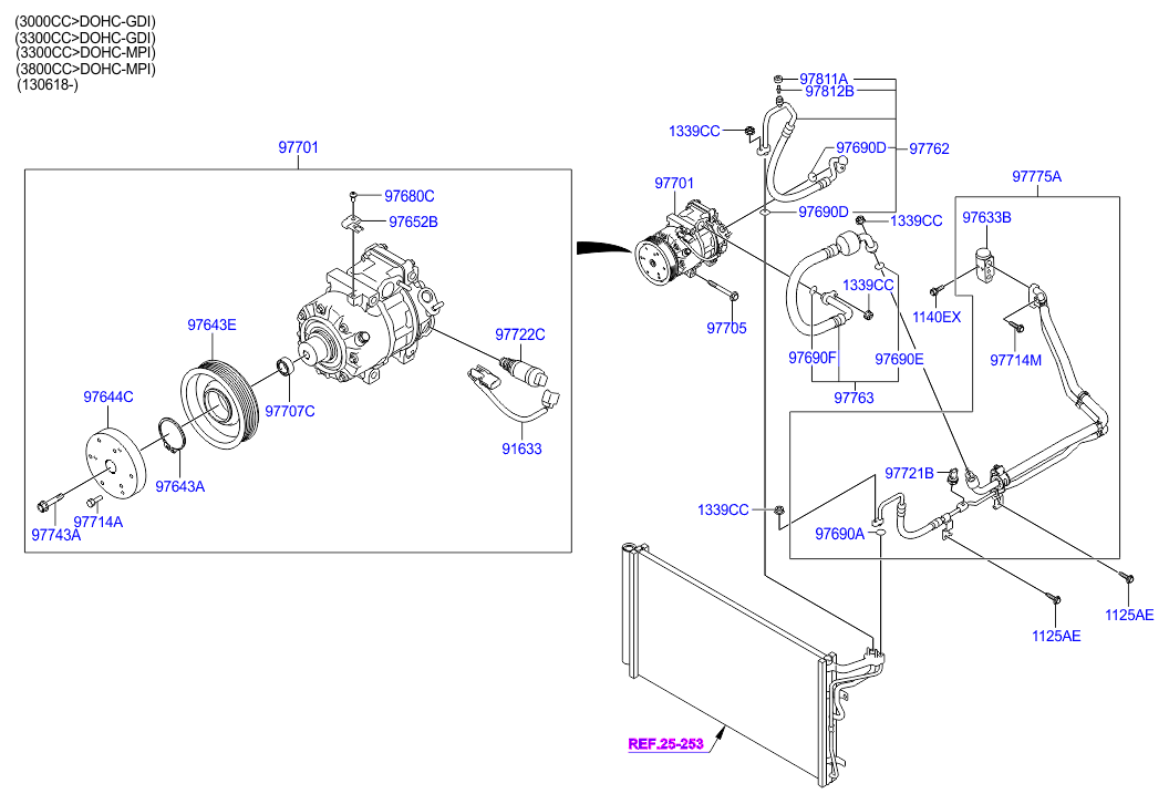 A/C SYSTEM - COOLER LINE, FRONT