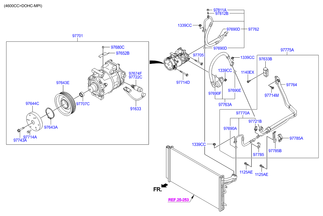 A/C SYSTEM - COOLER LINE, FRONT