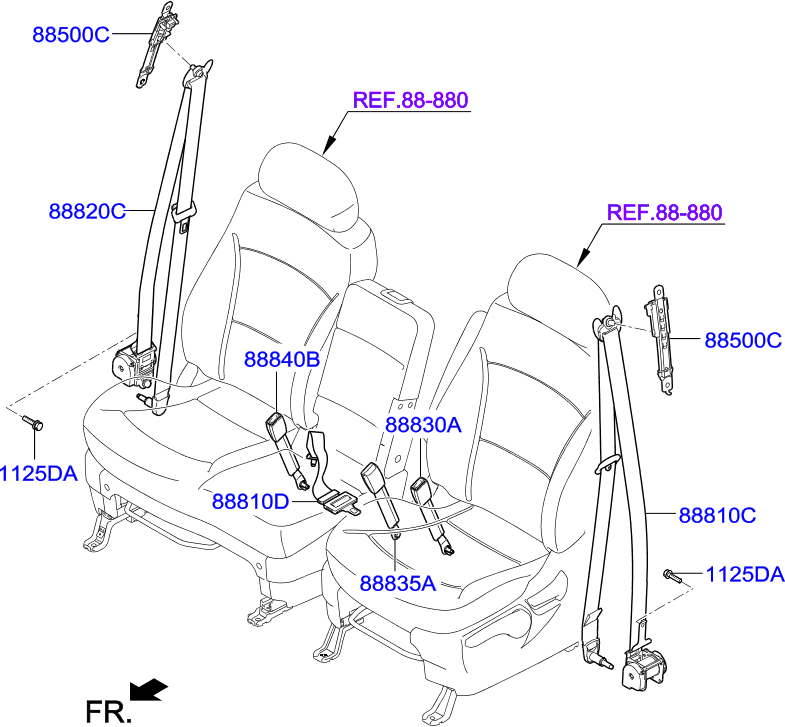 HARDWARE - REAR SEAT