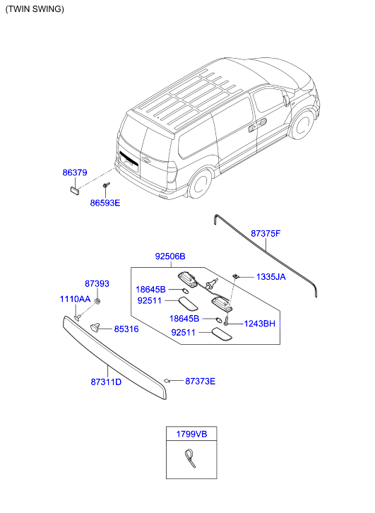 HARDWARE - REAR SEAT