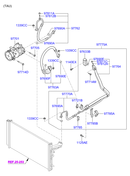 A/C SYSTEM - COOLER LINE, FRONT