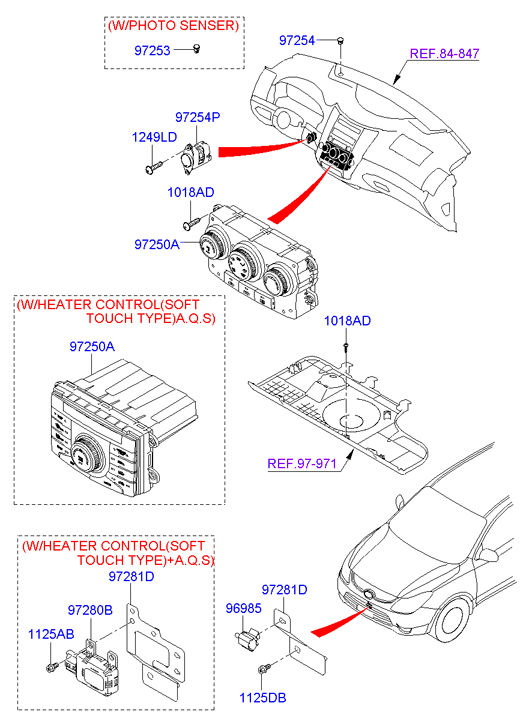 система автоматического кондиционера задняя