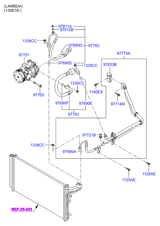 A/C SYSTEM - COOLER LINE, FRONT