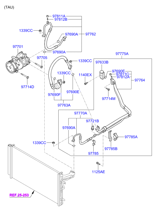 A/C SYSTEM - COOLER LINE, FRONT