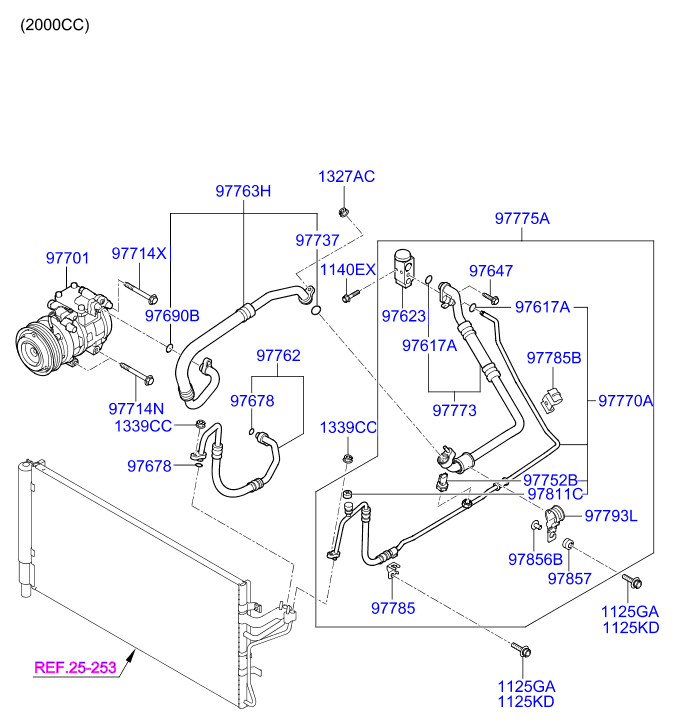 A/C SYSTEM - COOLER LINE, FRONT