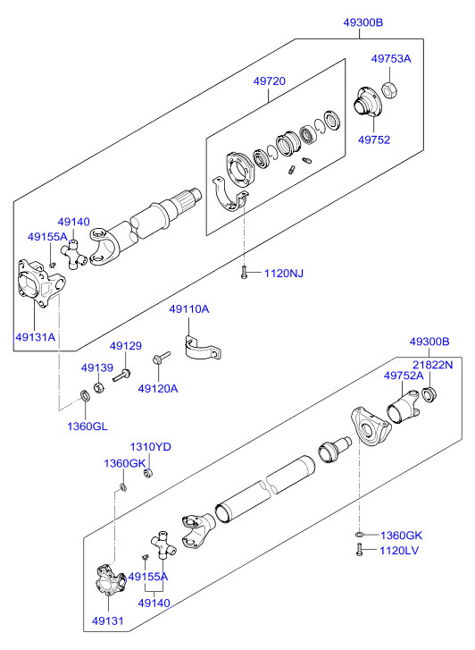 PROPELLER SHAFT (TANDEM)