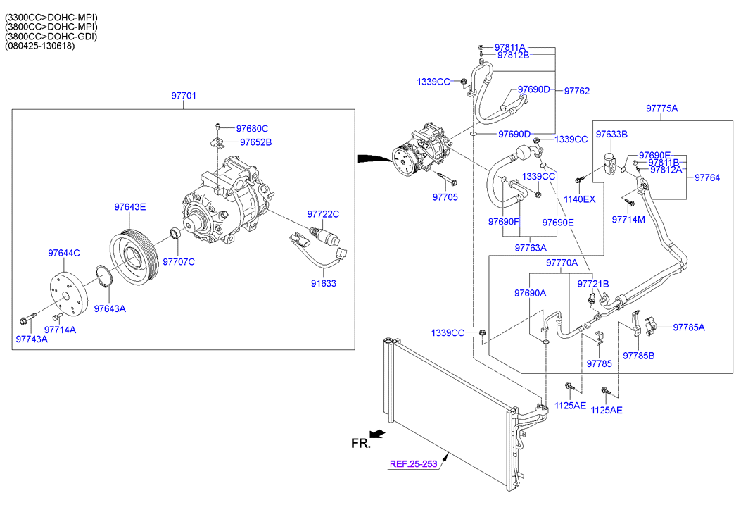 A/C SYSTEM - COOLER LINE, FRONT