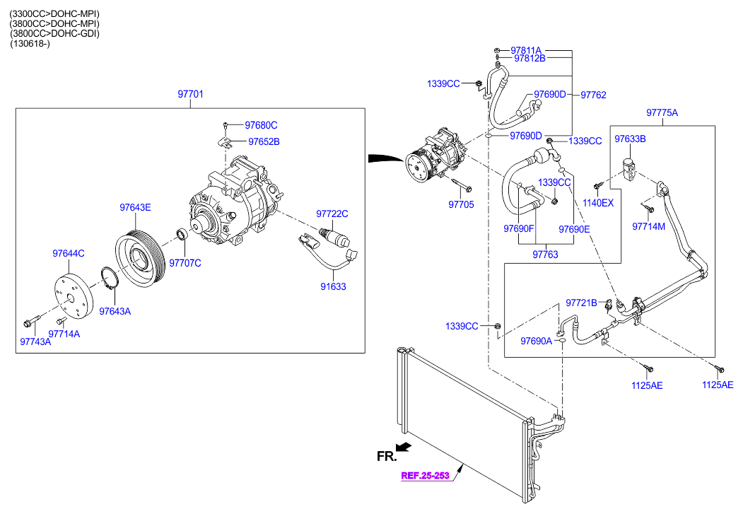 A/C SYSTEM - COOLER LINE, FRONT