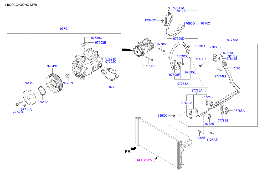 A/C SYSTEM - COOLER LINE, FRONT