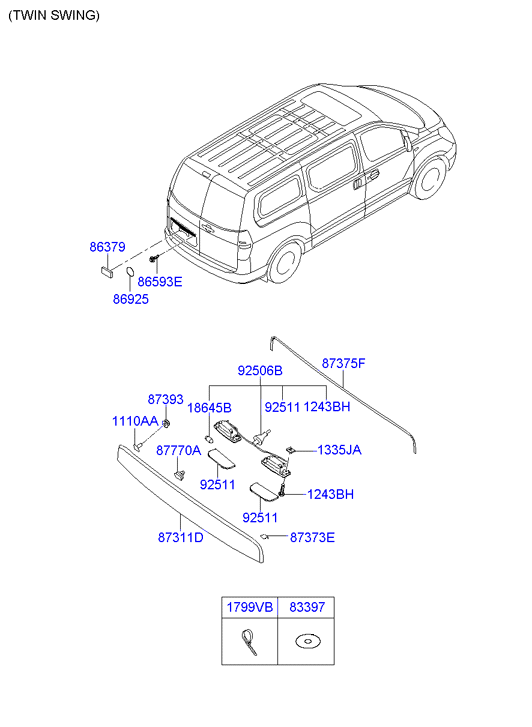 HARDWARE - REAR SEAT