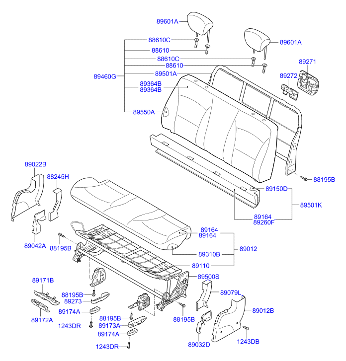 HARDWARE - REAR SEAT