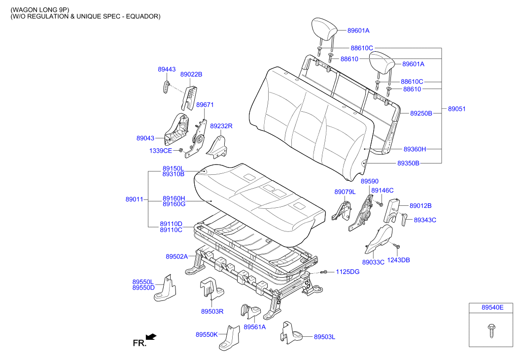 HARDWARE - REAR SEAT