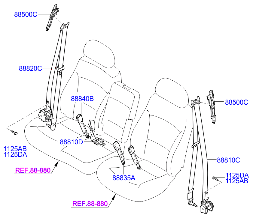 HARDWARE - REAR SEAT