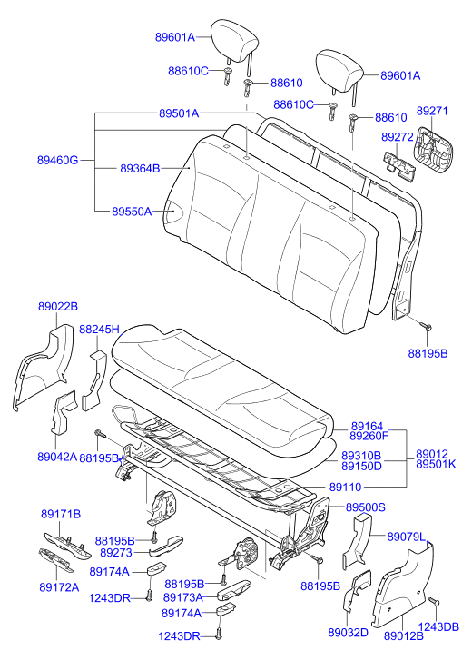 HARDWARE - REAR SEAT