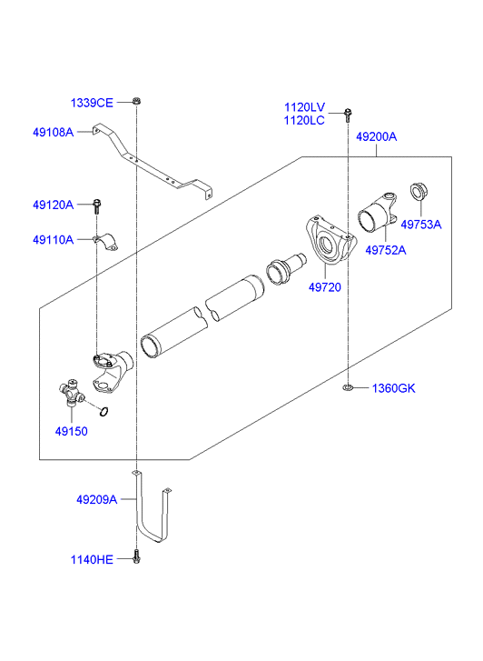 PROPELLER SHAFT (TANDEM)