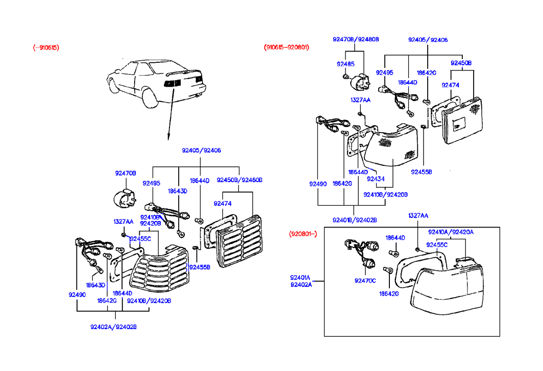 A/C SYSTEM - EVAPORATOR (-92MY)