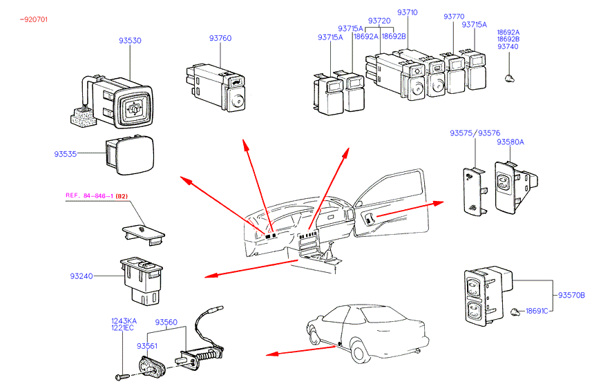 A/C SYSTEM - EVAPORATOR (-92MY)