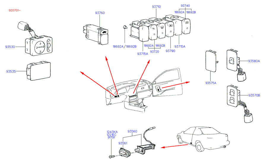 A/C SYSTEM - EVAPORATOR (-92MY)