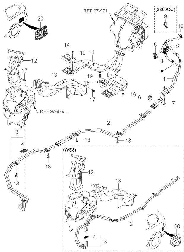 A/C SYSTEM - COOLER LINE, REAR